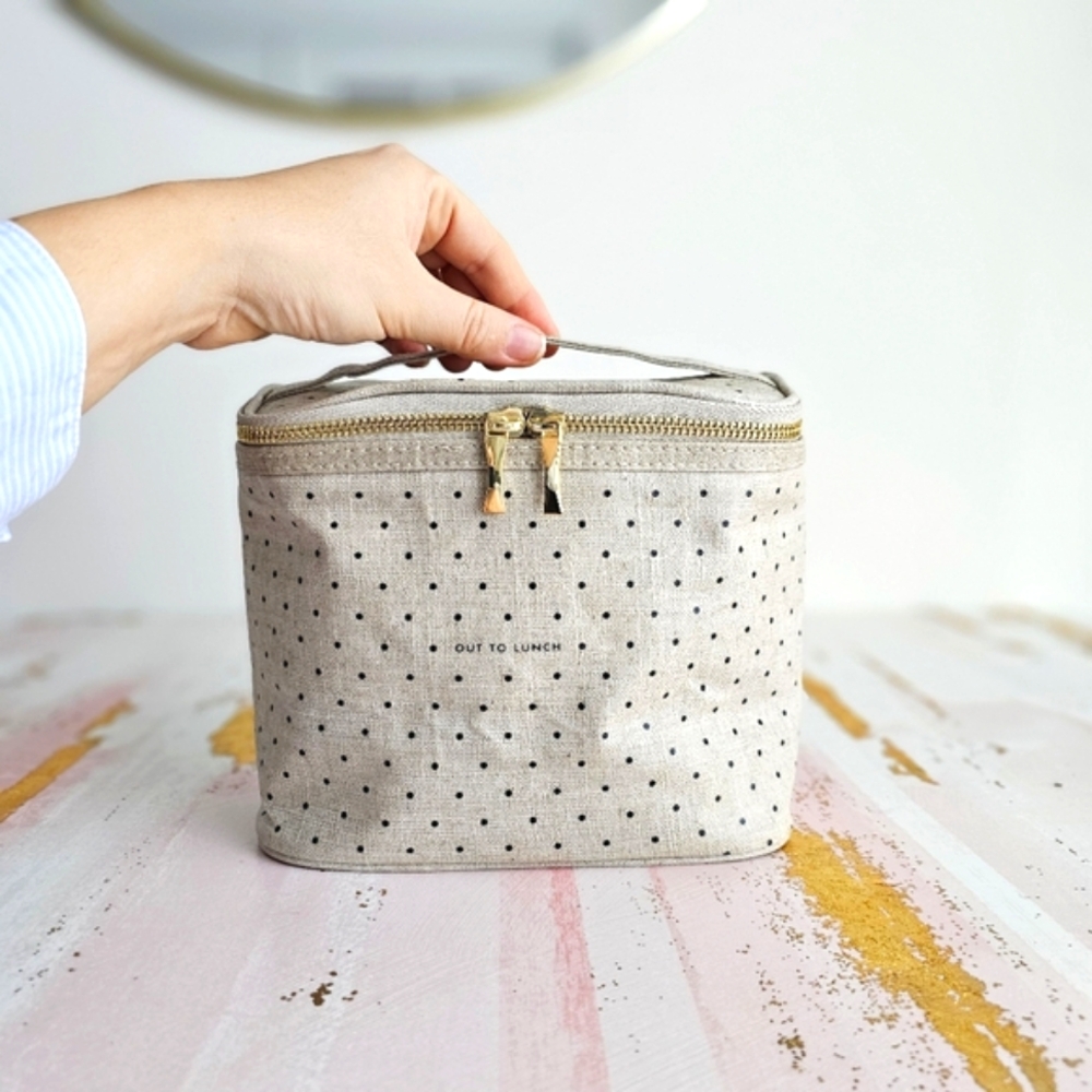 Kate Spade New York Lunch Tote Deco Dots Out to Lunch Coated Linen Cover